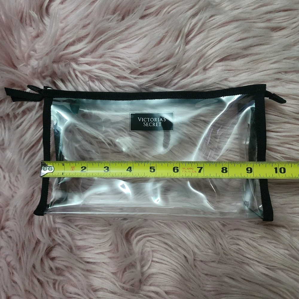 Victoria's Secret clear jelly plastic makeup cosmetic travel bag clutch
